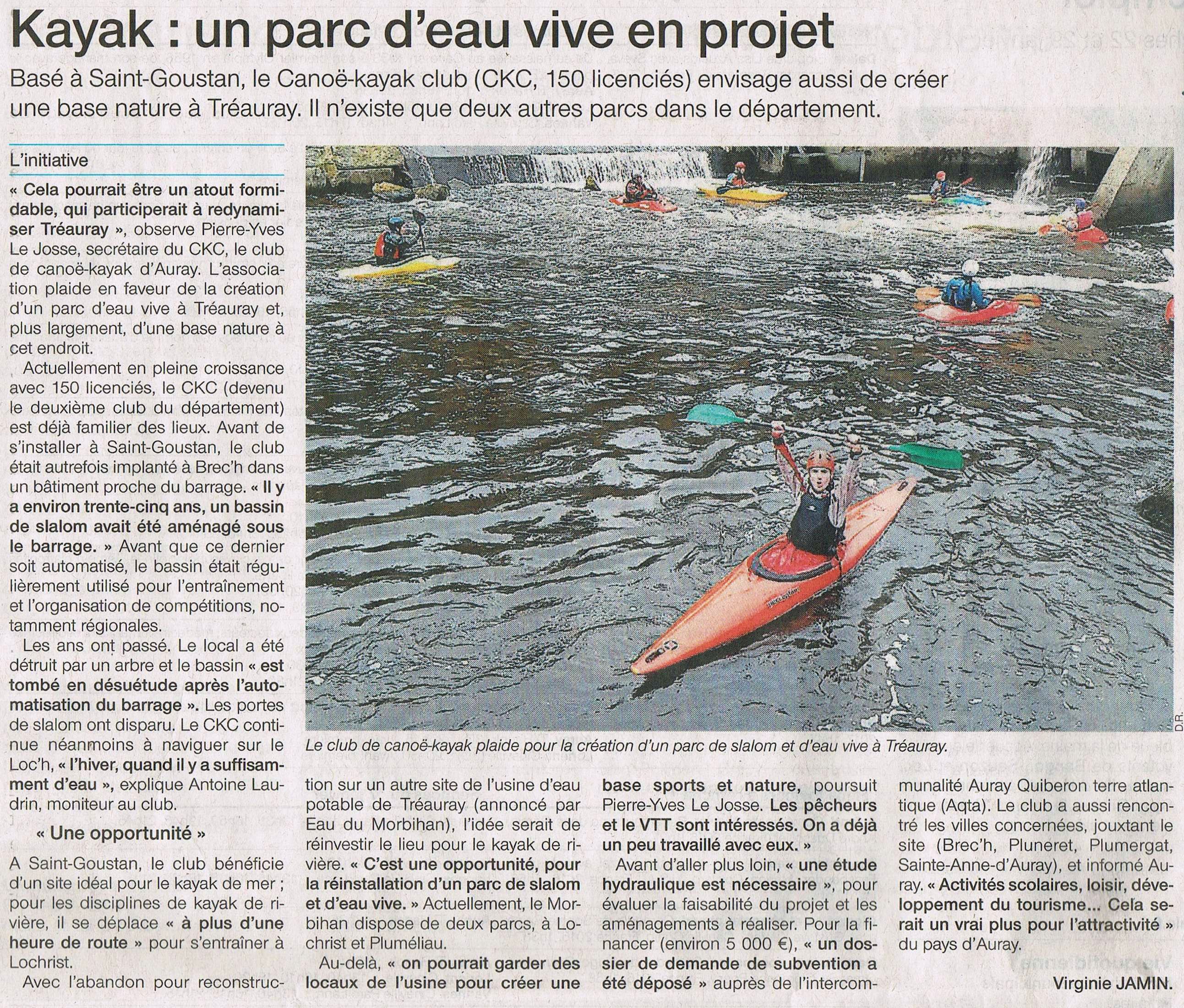 Kayak : un parc d'eau vive en projet
